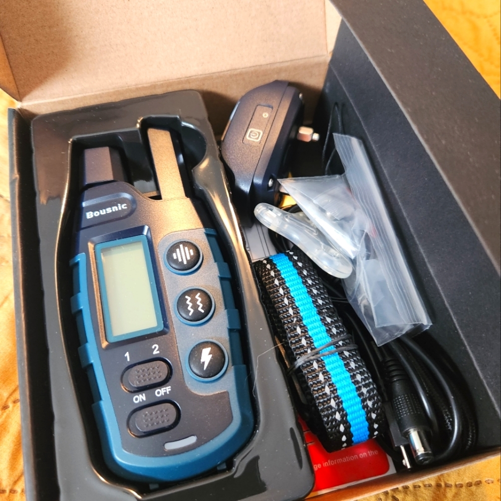 Bousnic Dog Shock Collar 3300ft With Remote Blue
